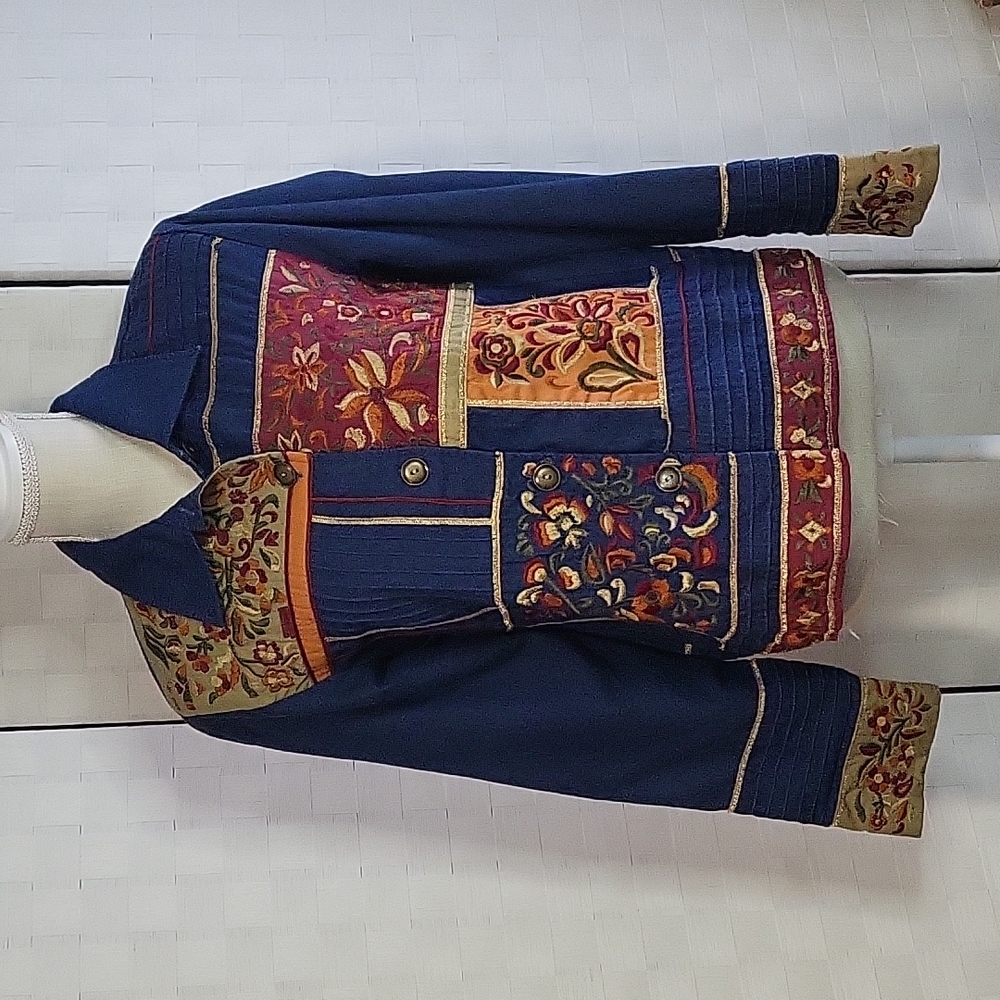 Coldwater Creek Size S- Women's Embroidery Patchwork Denim Jacket